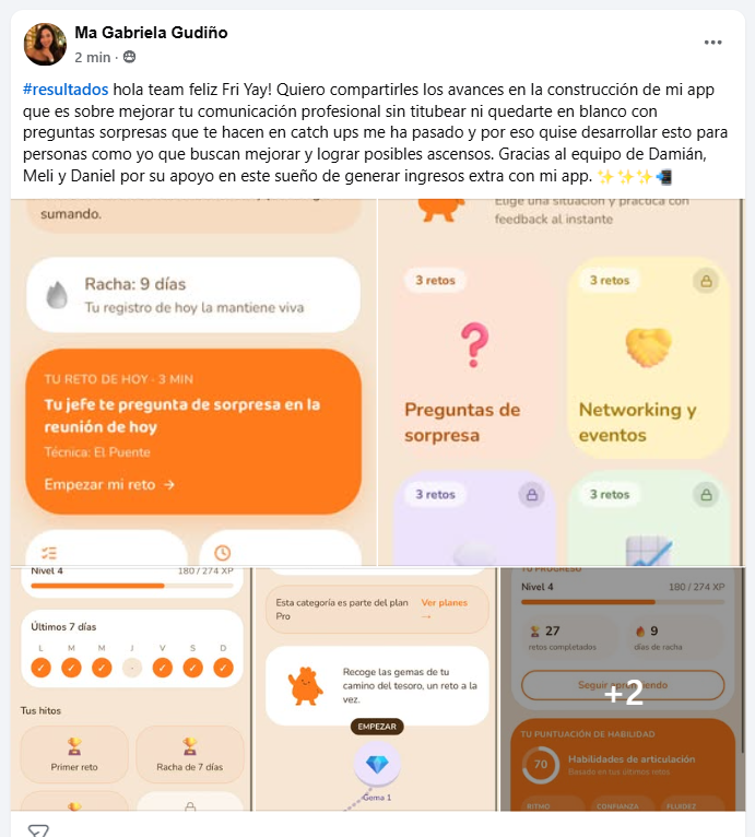 Testimonio de alumna construyendo una app de comunicación profesional